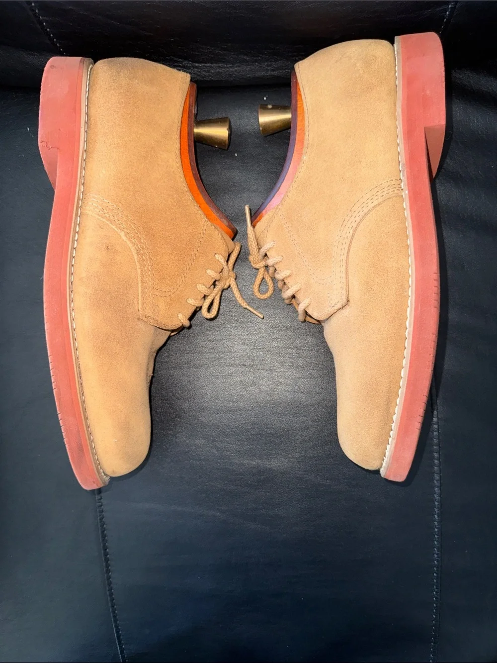 Men’s Dexter tan Leather Boat Shoe with Suede Trim